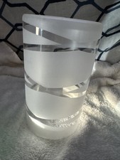 Modern Etched Cylinder Lamp Shade White/Clear