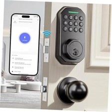 Keyless Entry Door Lock with Knob Set, Built-in WiFi, Door Locks for Black