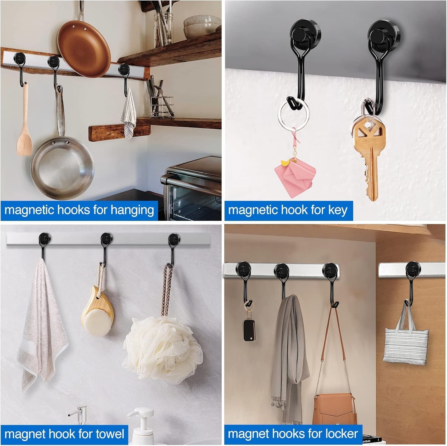 Magnetic Hooks, 30lbs+ (12 Pack), Cruise Cabin Ship Essentials Heavy Duty Strong thumbnail 7