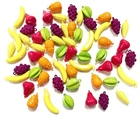 24 Vintage Fruit Vegetable Colorful Assorted Large Acrylic Bead Pendants 5626