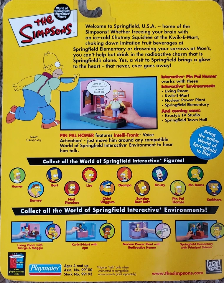 NUEVO Figura de acción Los Simpson Playmates Pin Pal Homer World of Springfield  Foto 2 de 2