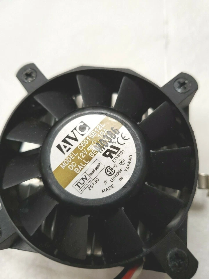 60X15MM COOLING FAN 12VDC .15AMP 3 WIRE W / HEATSINK 2.5X2.3X1 FREE SHIPPING - Image 3 of 4