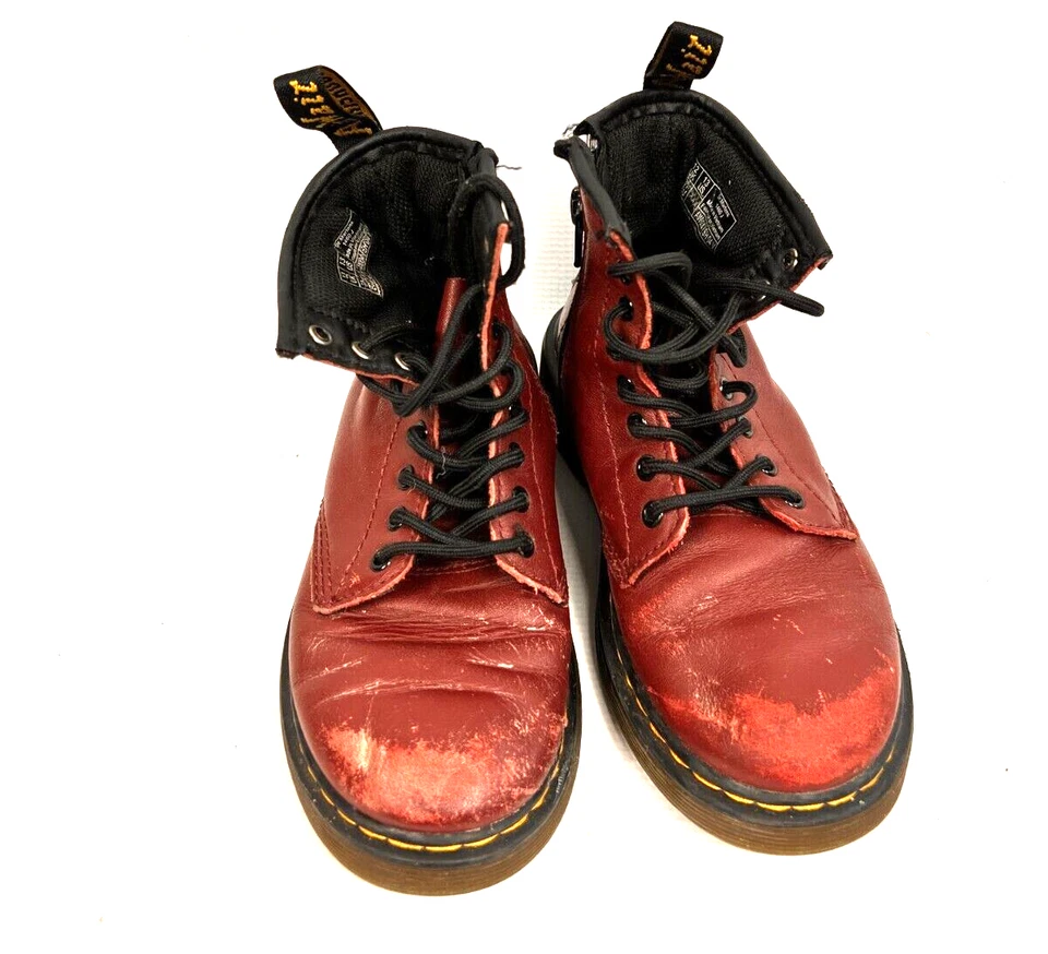 Botas Dr. Martens doc Air Wair Borgoña 1460T Niños Combate 13 EE. UU. 12 UK Bonitas Foto 2 de 4