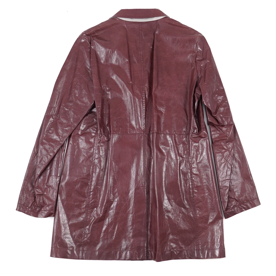 Kiton Burgundy Lightweight Calfskin Leather Three-Quarter Jacket M (Eu 50) Coat - Image 4 of 4