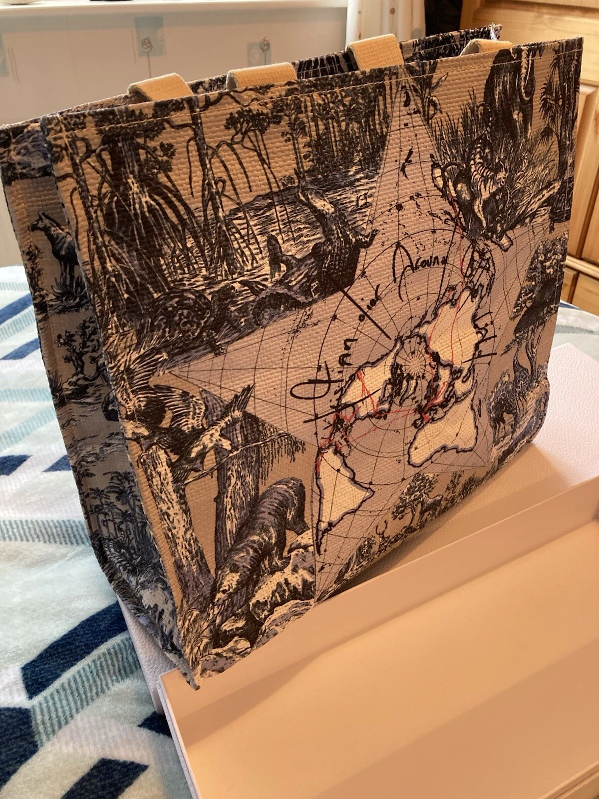 GRAND SAC FOURRE TOUT DIOR PLATINE AUTOUR DU MONDE   NEUF EN BOÎTE ÉDITION LIMITÉE
