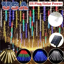 288/192 LED Solar Lights Meteor Shower Rain Tree String Light Xmas Party Outdoor