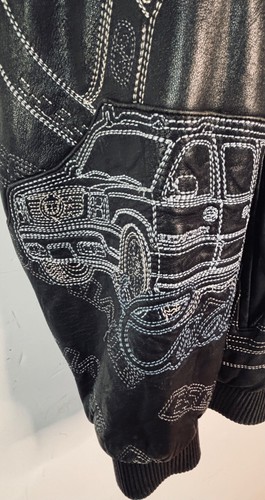 VTG MARC BUCHANAN PELLE PELLE CADILLAC EMBROIDERED LEATHER BOMBER JACKET*56 XXL - Picture 8 of 23