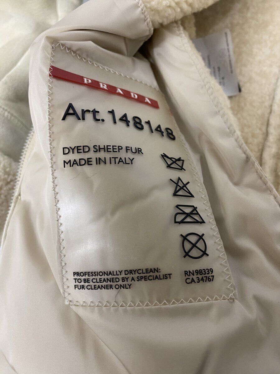 PRADA SPORT leather jacket blouson 40 sheep Cream 148148 PRADA SPORT leather jacket blouson 40 sheep Cream 148148