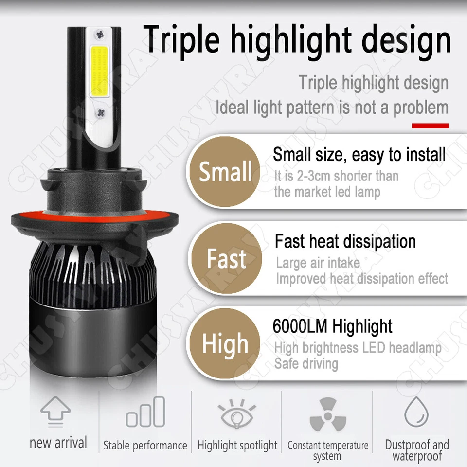 Combo para Pontiac Solstice 2006-2009 faros LED altos/bajos + bombilla antiniebla 4x Foto 3 de 4