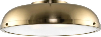 Alston 14'' 3-Light Modern Semi Flush Mount Close to Ceiling Light + Dome Shade, 