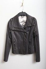 VTG Sz S Women's GUESS Black Full Zip Motorcycle Jacket