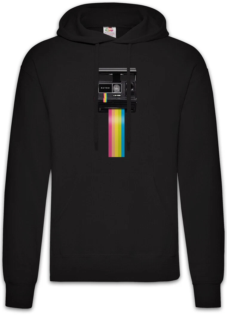 Rainbow Camera Hoodie Pullover Retro Instant Fotocamera Fotograph Geek Nerd