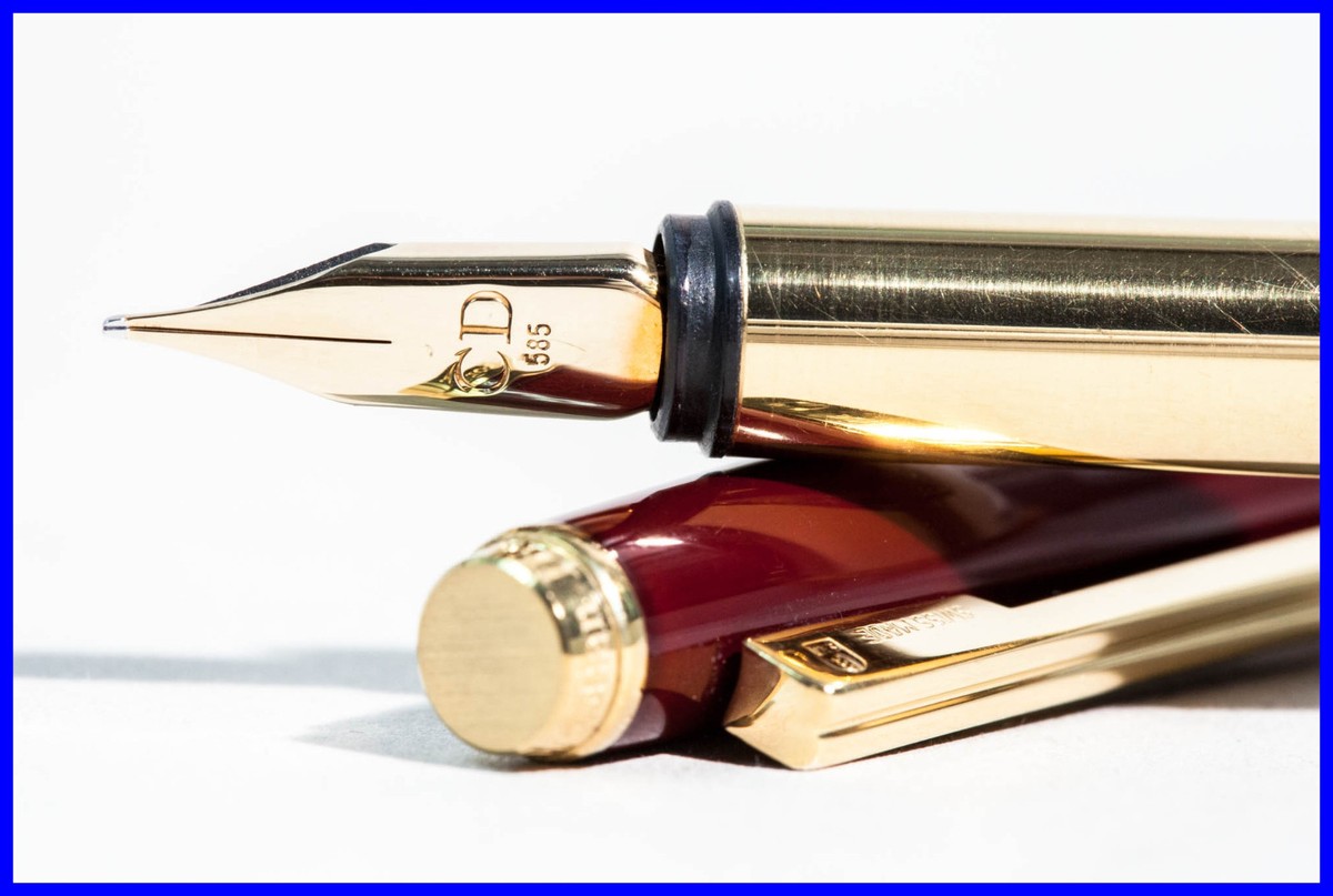 Caran d'Ache 585 Montblanc F wing nib Dark Red China Lacquer