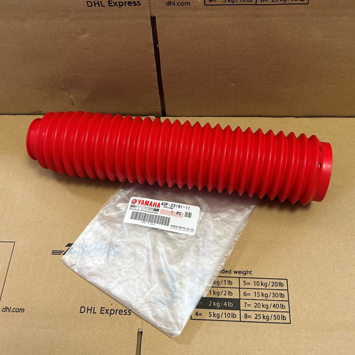 NEW】Yamaha Genuine 1984-1988 XT500 XT600 FRONT FORK BOOT, RED 43F