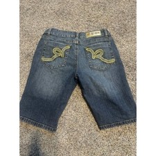 Rocawear Jean Shorts Dark Wash Embroidered Pockets 7