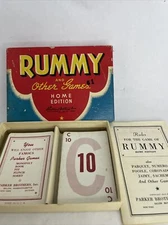 1942 Rummy and Other Games Home Edition Parker Bros. Complete Instructions 