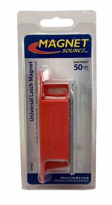 Master Magnetics 07502 Lifts 50 lbs. Red Powerful Latch Magnet with Strike Plate