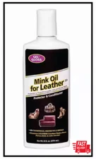 Mink Oil Leather Protector 8oz Conditioner Gel Gloss Shoes Sofa Belts Chair Home