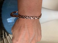 Swirl Pure Copper Magnetic Bracelet women Arthritis Pain Balance Energy Calm Joy