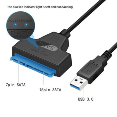 BOSION Cable adaptador USB 3.0 a 22 PIN SATA para discos duros HDD SSD de 2,5 pulgadas SATA III