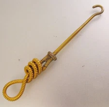 1800s Antique Gold Filled Rope Button Hook Chatelaine Small Button Hook