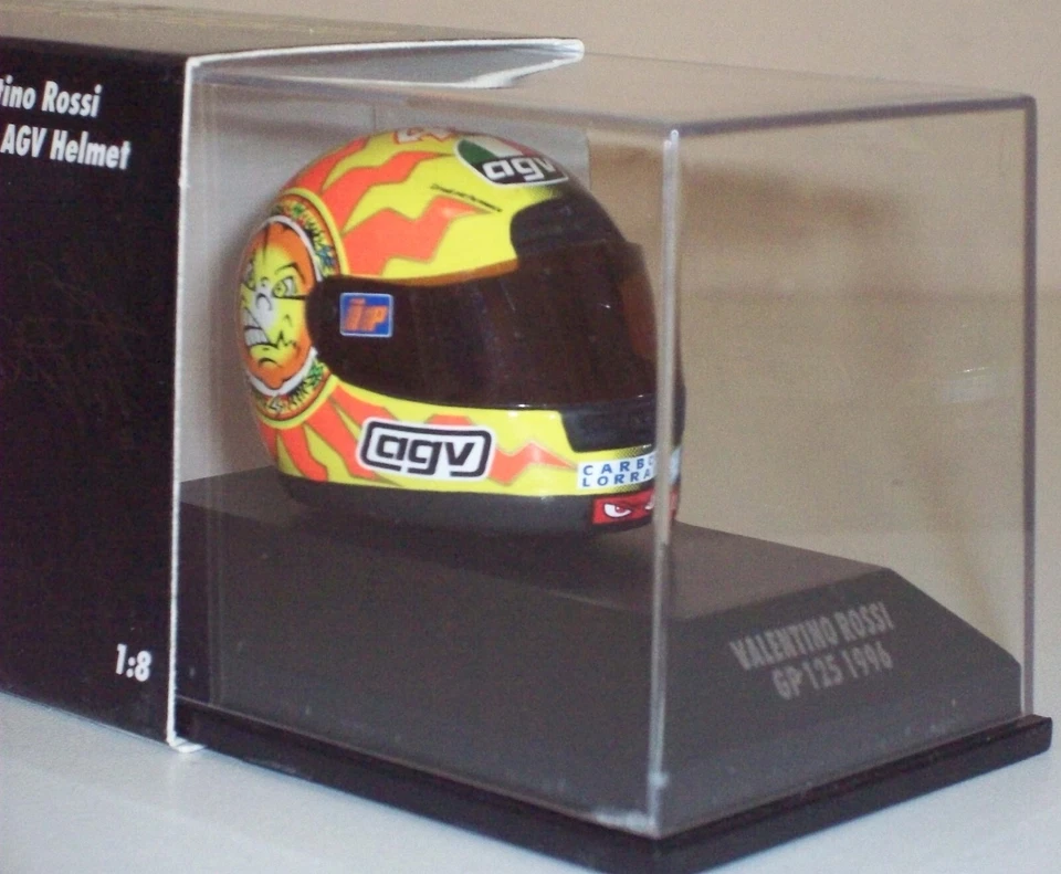 MINICHAMPS 1/8 VALENTINO ROSSI Helmet/Casco 397960046 GP125 1996 Ultra Rare NLA - Immagine 2 di 4