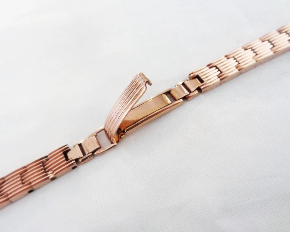 Reloj Pulsera Damas Vintage 9 mm Años 50 Nuevo Antiguo Stock Tono Oro Rosa Foto 4 de 4