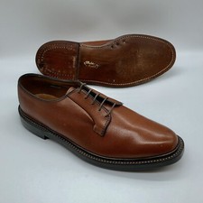 WORN X1  FLORSHEIM IMPERIAL 9.5D 93603 PLAINTOE BLUCHER V-CLEAT VINTAGE PTB
