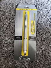 Pilot G2 Limited Premium Metal Refillable Rolling Ball Gel Pen .7mm Black Ink