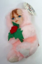 Collectable Porcelain Plush Pink Doll By Park Porcelain 7 in 073/168