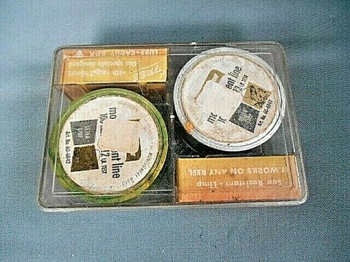VINTAGE MONTGOMERY WARDS HAWTHORNE MONOFILAMENT LINE WITH LURE CADDY BOX - Picture 2 of 17