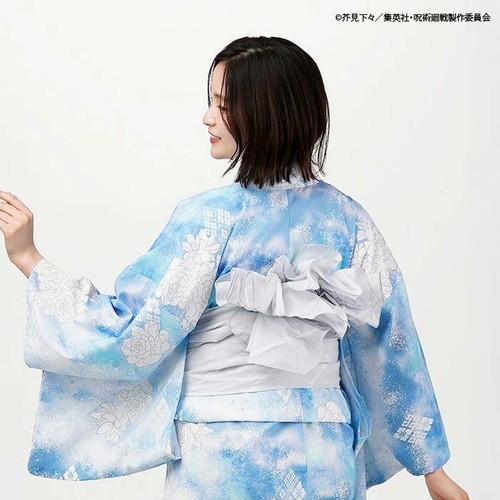 Jujutsu Kaisen Mujer Yukata & Obi Set Satoru Gojo Modelo Azul Talla M/L Japón - Imagen 14 de 18