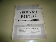 1942 Pontiac DuPont Delux Color Chip Paint Sample - Vintage