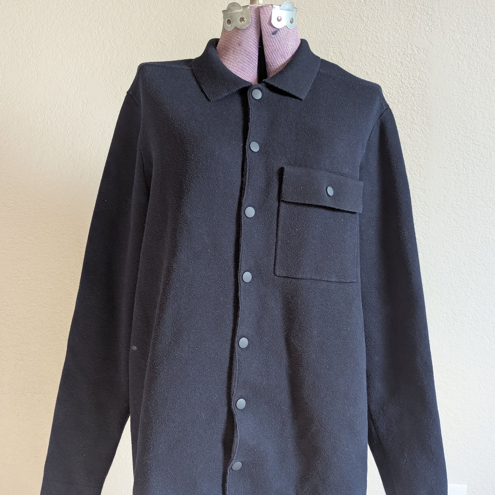 BASIC POCKET OVERSHIRT - Navy blue - image 1