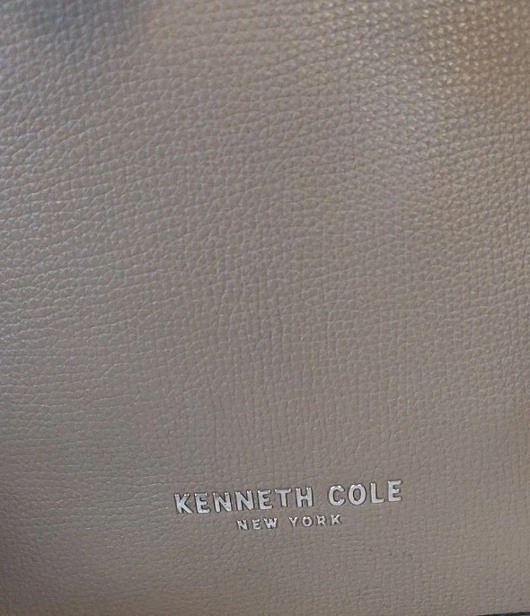 KENNETH COLE NEW YORK LEATHER BACKPACK STATEMENT DESIGNER BAG TAUPE PREPPY - Image 3 of 4