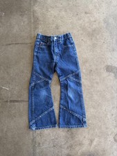 Vintage Guess Jeans Girls Blue Denim Jeans Flare Leg Elastic Waist Classic - 5