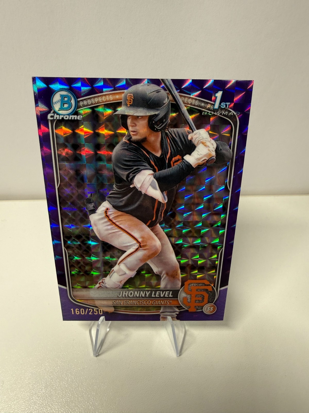 Jhonny Level 2025 Bowman Chrome 1st Purple Geometric Refractor /250 #BCP-147