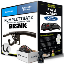Für FORD S-Max Typ WA6 Anhängerkupplung abnehmbar +eSatz 7pol 06- NEU