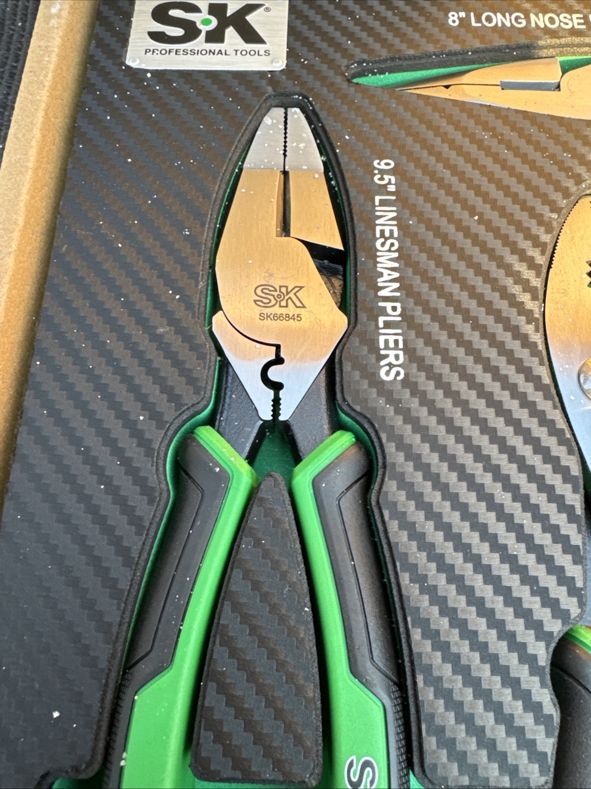 5pc Pliers Set SK Tools Linesman, Groove, Slip Joint, Diagonal Long Nose Sk01458