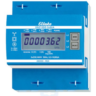 Eltako DSZ15DZ-3x80A D Zweirichtungs-Drehstromzähler, MID geeicht (28480315)