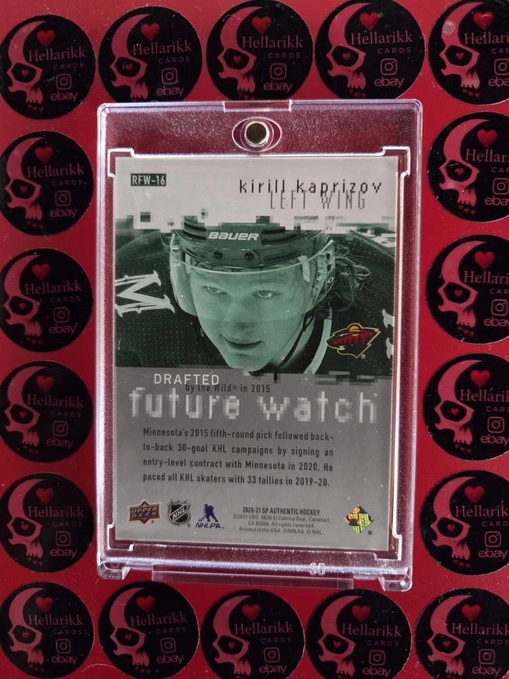 2020-21 Kirill Kaprizov SP Authentic Future Watch /500 Rookie #RFW-16 RC UD - Image 2 of 2