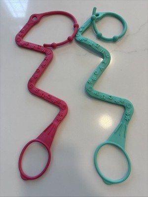 2 Brilli Baby CUP CATCHERs in Pink and Teal, Toddler Cup Tether