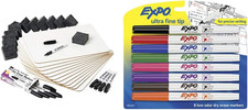Dry Erase Lapboard Class Pack, Includes 12 Each of Whiteboards, 2 Inch Felt Eras