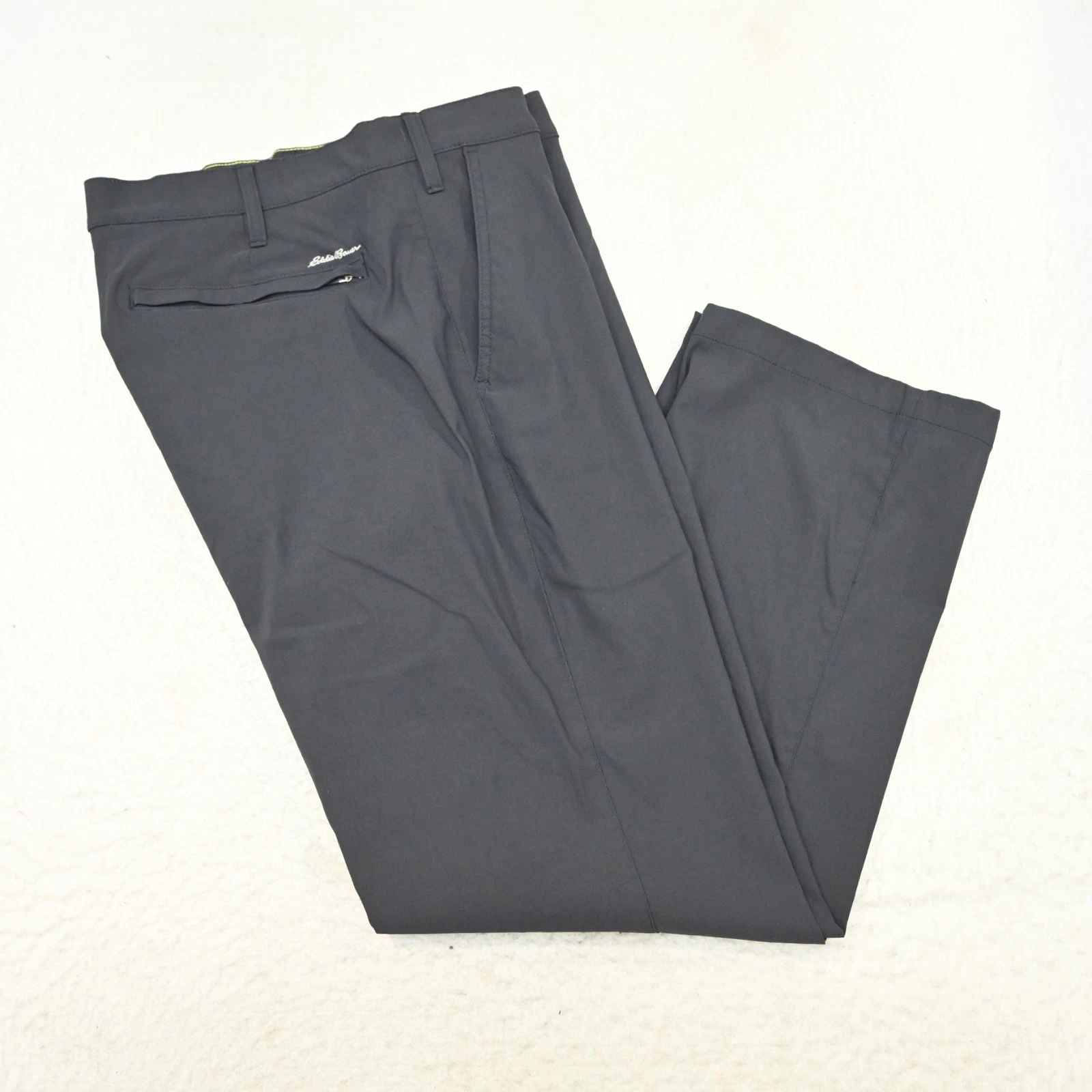 Eddie Bauer Hiking Pants Mens Size 38 x 30 Blue Nylon Stretch Flat Front