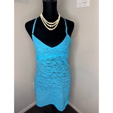 Victoria's Secret "The Lacie" All-Over Lace Chemise Slip Dress - Blue Size Large