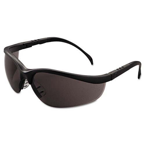 MCR Safety Klondike Safety Glasses, Matte Black Frame/Gray Lens