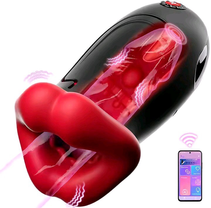 Male Masturbator – Deep Throat/Oral/Blowjob Simulator – 360° Vibrating