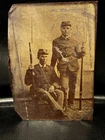 Spanish American War Tintype Double Armed Soldiers Rare Image Photo Vintage