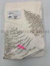 Pottery Barn Rustic Gold Forest Christmas Tree Skirt Ivory 60" diam S4069 READ