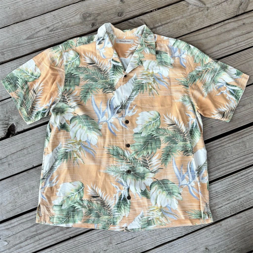 Tommy Bahama Men's XL Floral Silk Camp Shirt Multicolor Short Sleeve